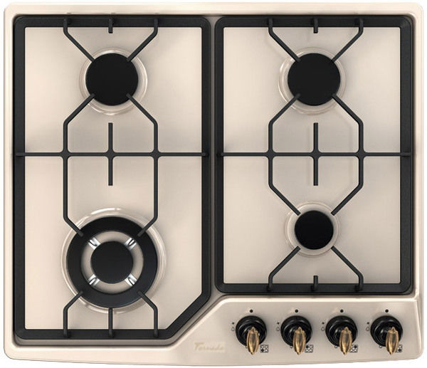 Plită incorporabilă cu gaz Tornado RUST-4G Ivory