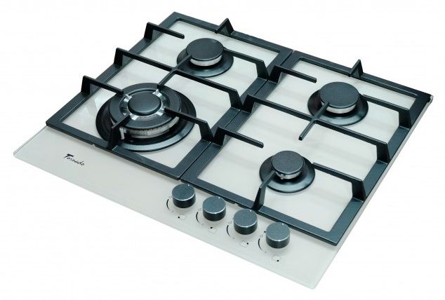 Plită incorporabilă cu gaz Tornado TR-4033 Ivory Glass
