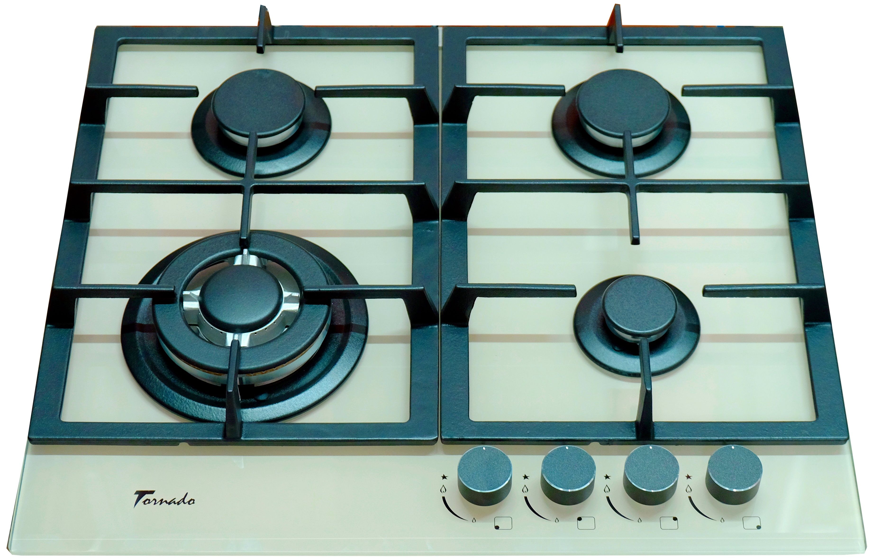 Plită incorporabilă cu gaz Tornado TR-4033 Ivory Glass