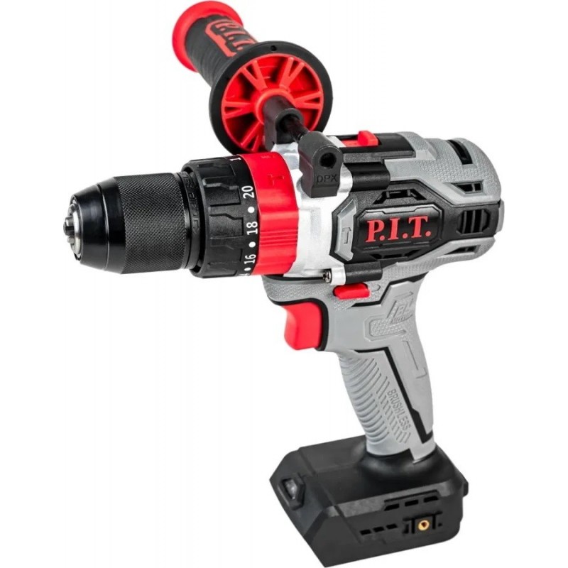 Masina de insurubat si gaurit cu percutie PIT PSB20H-13B,  pe acumulator, motor fara perii, prindere rapida