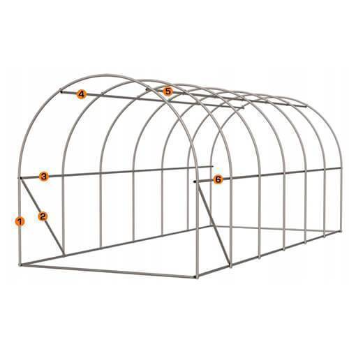 Carcasa din metal zincat pentru sera 6x3x2m