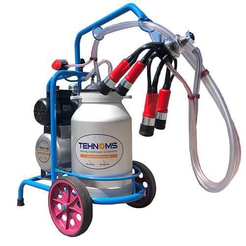 Aparat de muls vaci cu rezervor vacuum , 1 post aluminiu, 40LT