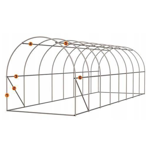 Carcasa din metal zincat pentru sera 8x3x2m