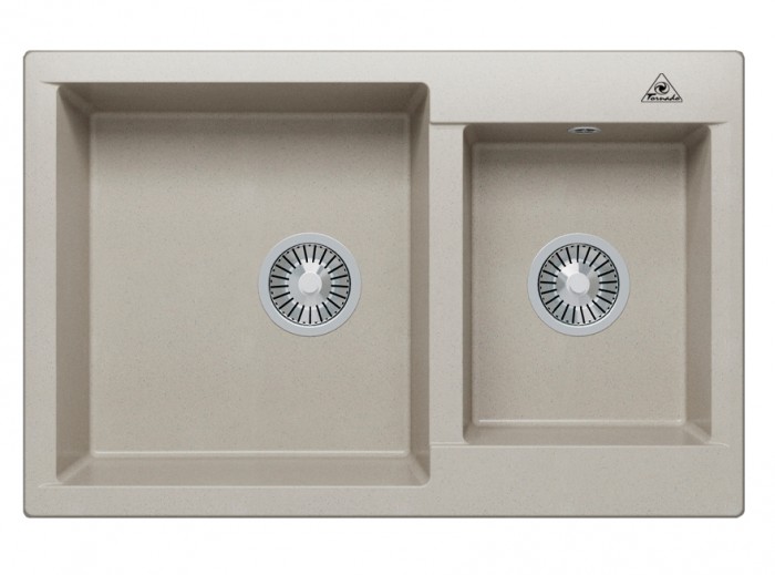 Кухонная мойка Tornado Granit Twin 77 Eco Grey, 772x500 мм